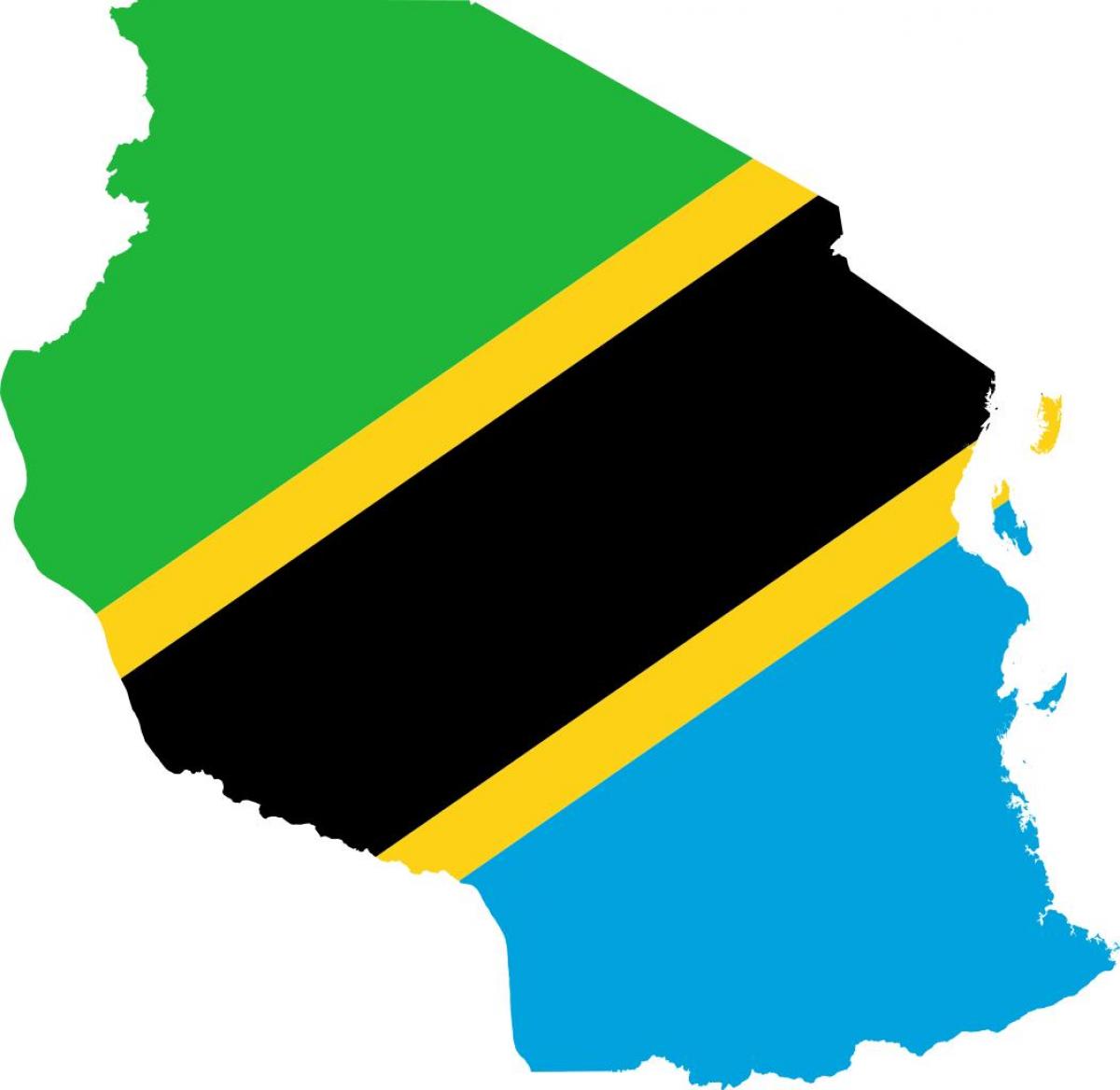 Mapa de la bandera de tanzania