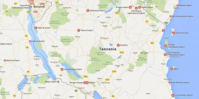 Mapa de tanzania aeropuertos 