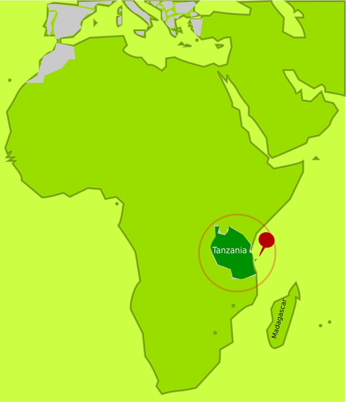 Mapa de la mafia de la isla de tanzania