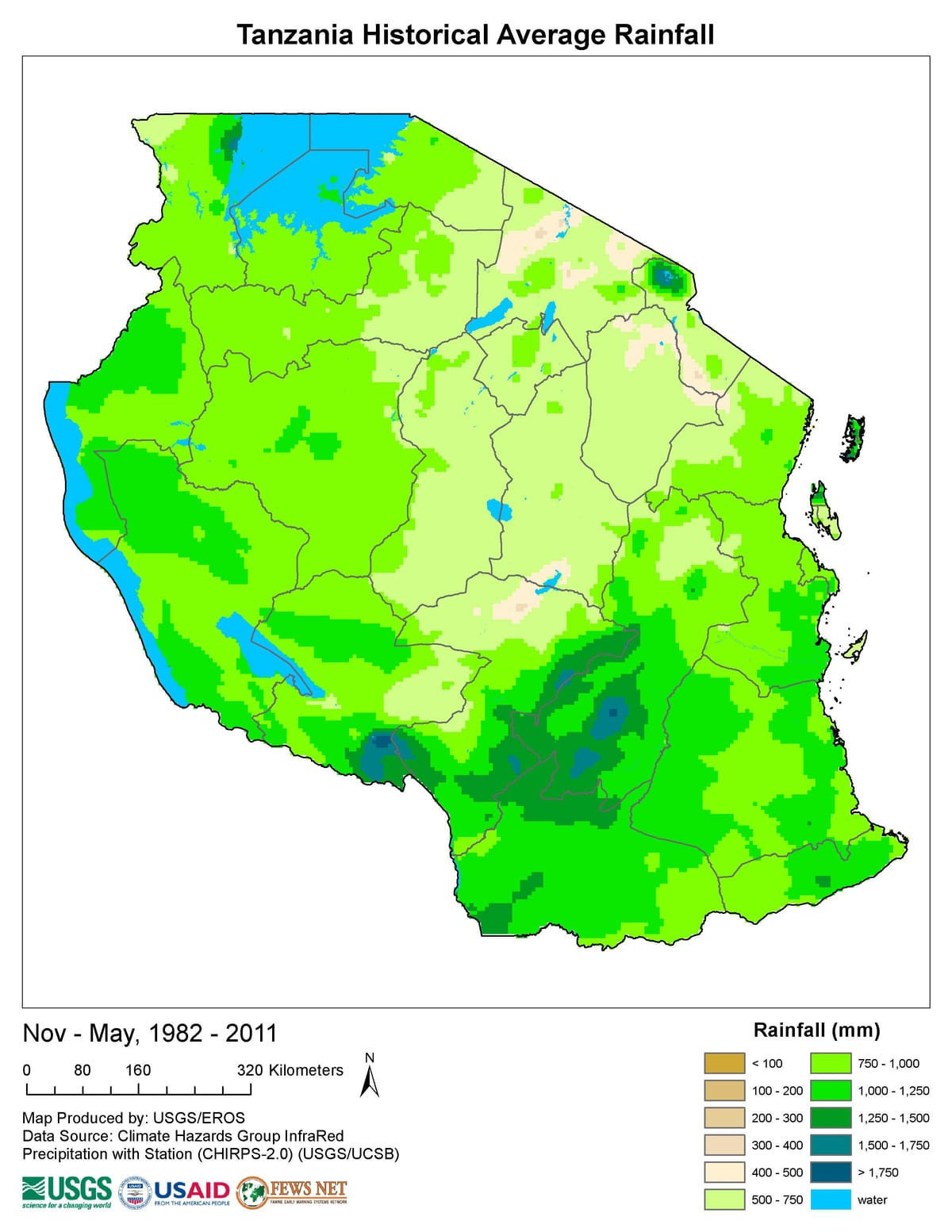 Mapa de tanzania climático