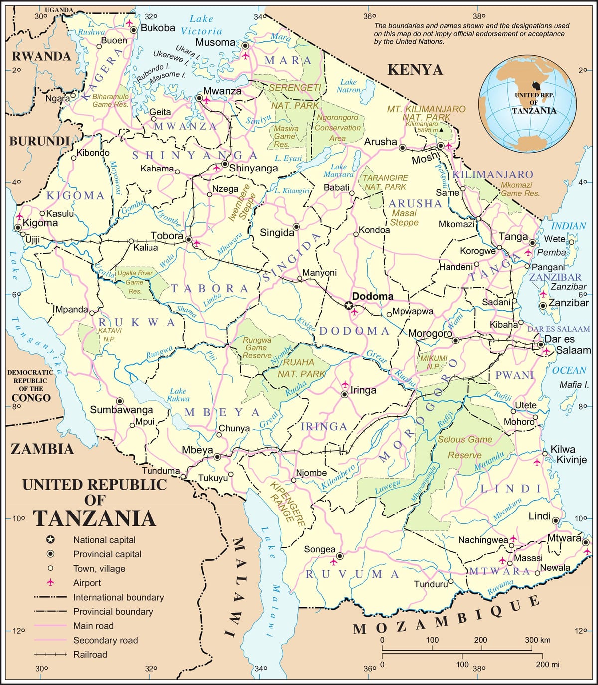 Mapa de tanzania río
