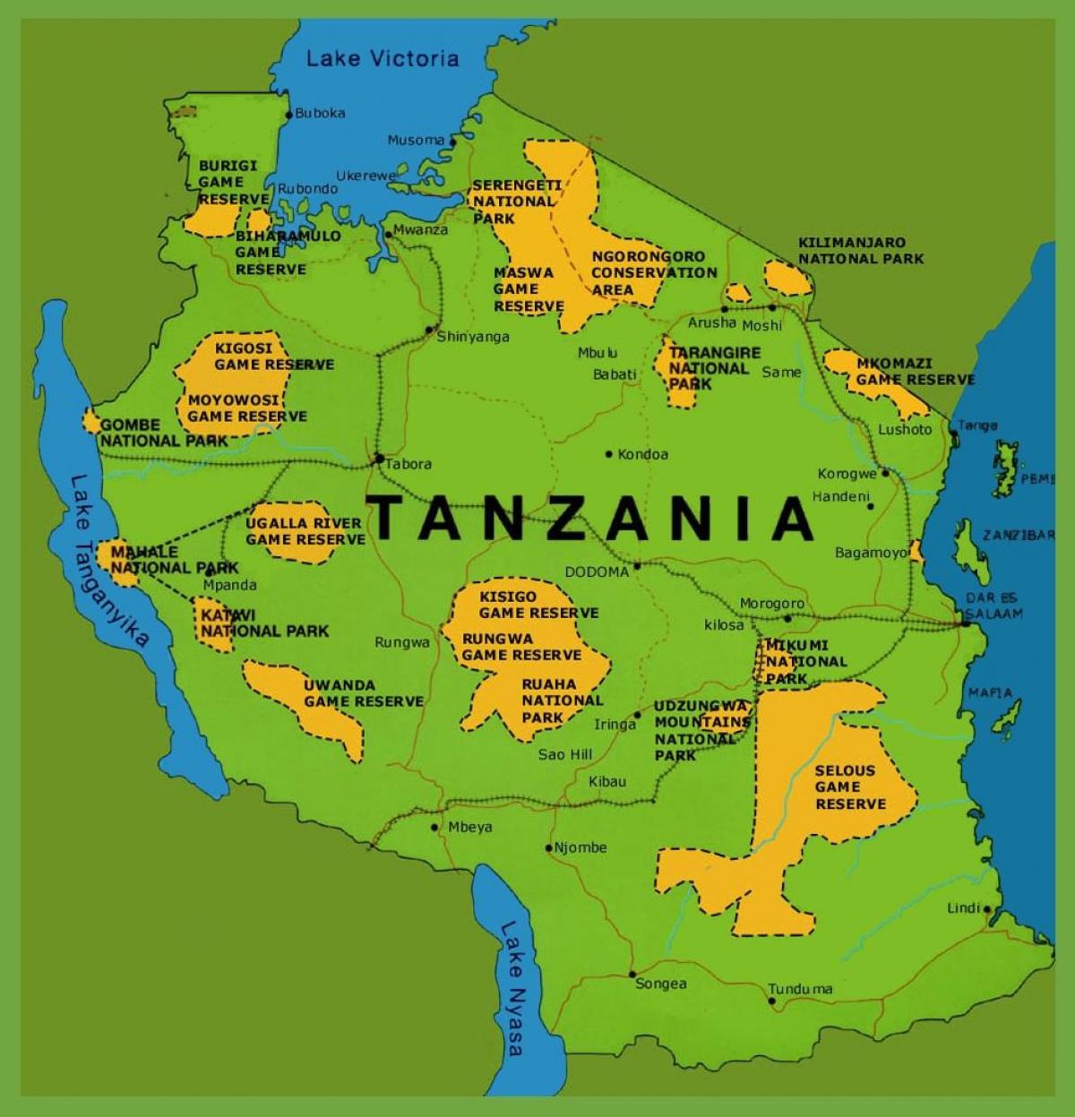 Tanzania mapa - mapa de tanzania (África Oriental y África)