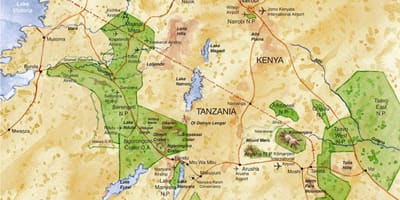 Mapa del norte de tanzania