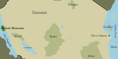 Mapa de montañas de tanzania