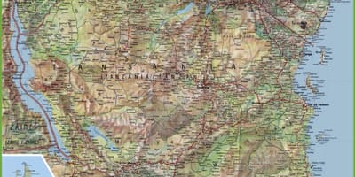 Mapa detallado de tanzania