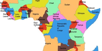 Mapa de áfrica que muestra tanzania