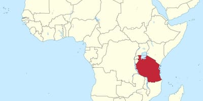 Tanzania en el mapa de áfrica