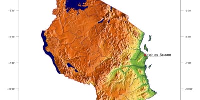 Mapa de tanzania elevación
