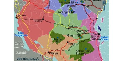 Mapa de tanzania idioma