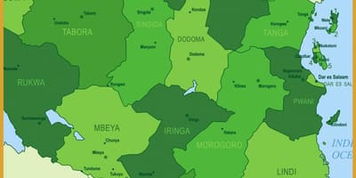 Mapa de tanzania vegetación
