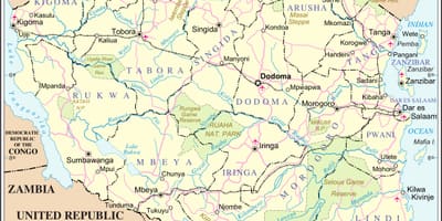 Mapa de tanzania río