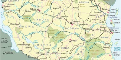 Tanzania atracciones turísticas mapa