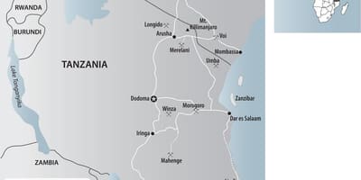Mapa de tanzania minas de oro