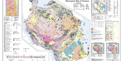 Geología y minerales mapa de tanzania