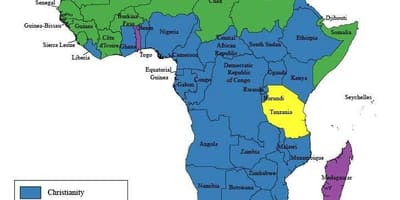 Mapa de tanzania religión